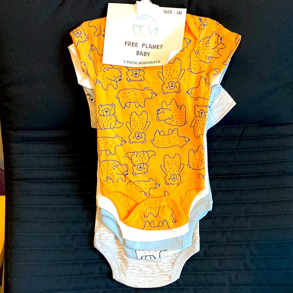 Pack of 5, 3 month old onesies.